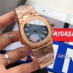 Perfect Replica Patek Philippe Nautilus 42 Rose Gold Case Blue Dial Watch